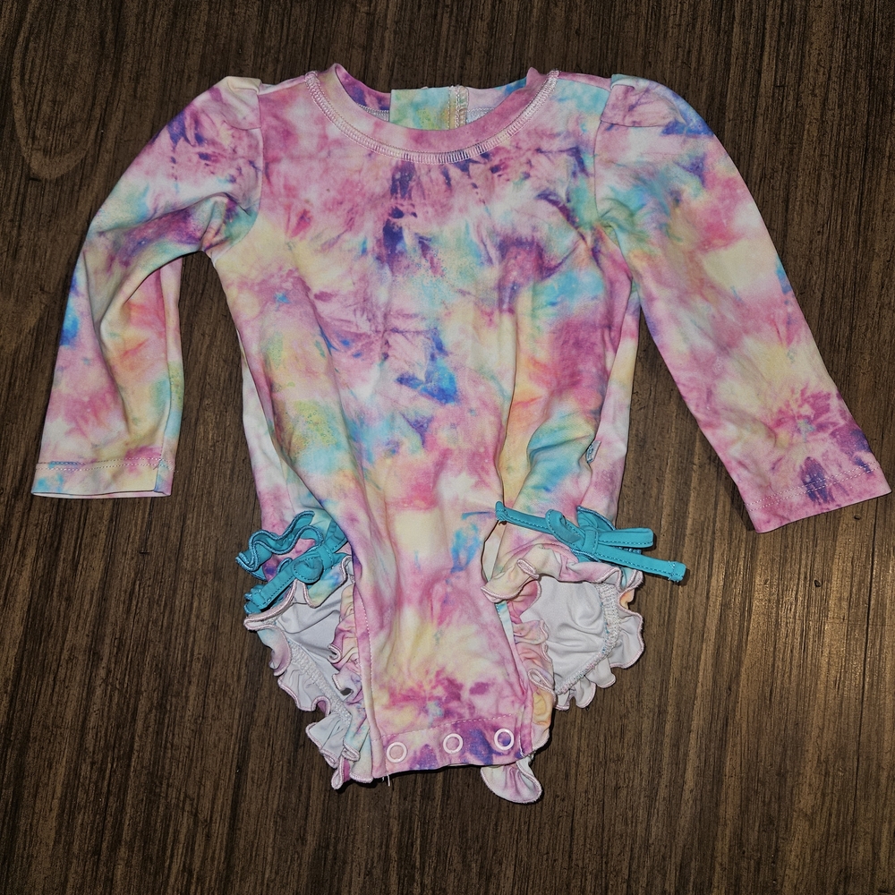 Posh Peanut Pastel Tie-Dye Swimsuit Bodysuit Infants Size 6-12 Months